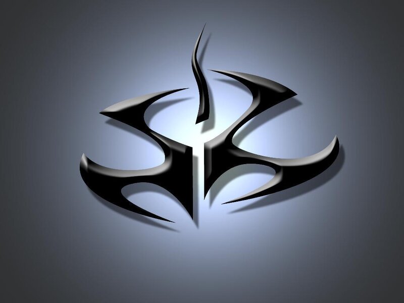 abstract black and silver logo