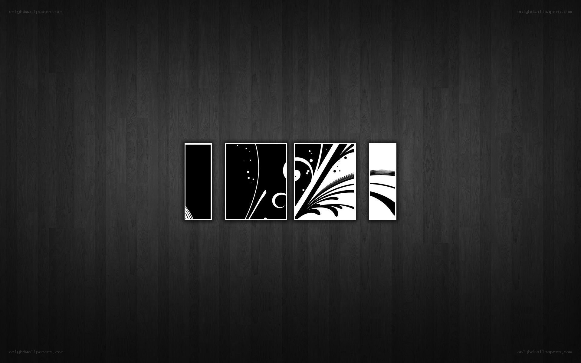abstract black and white art panels
