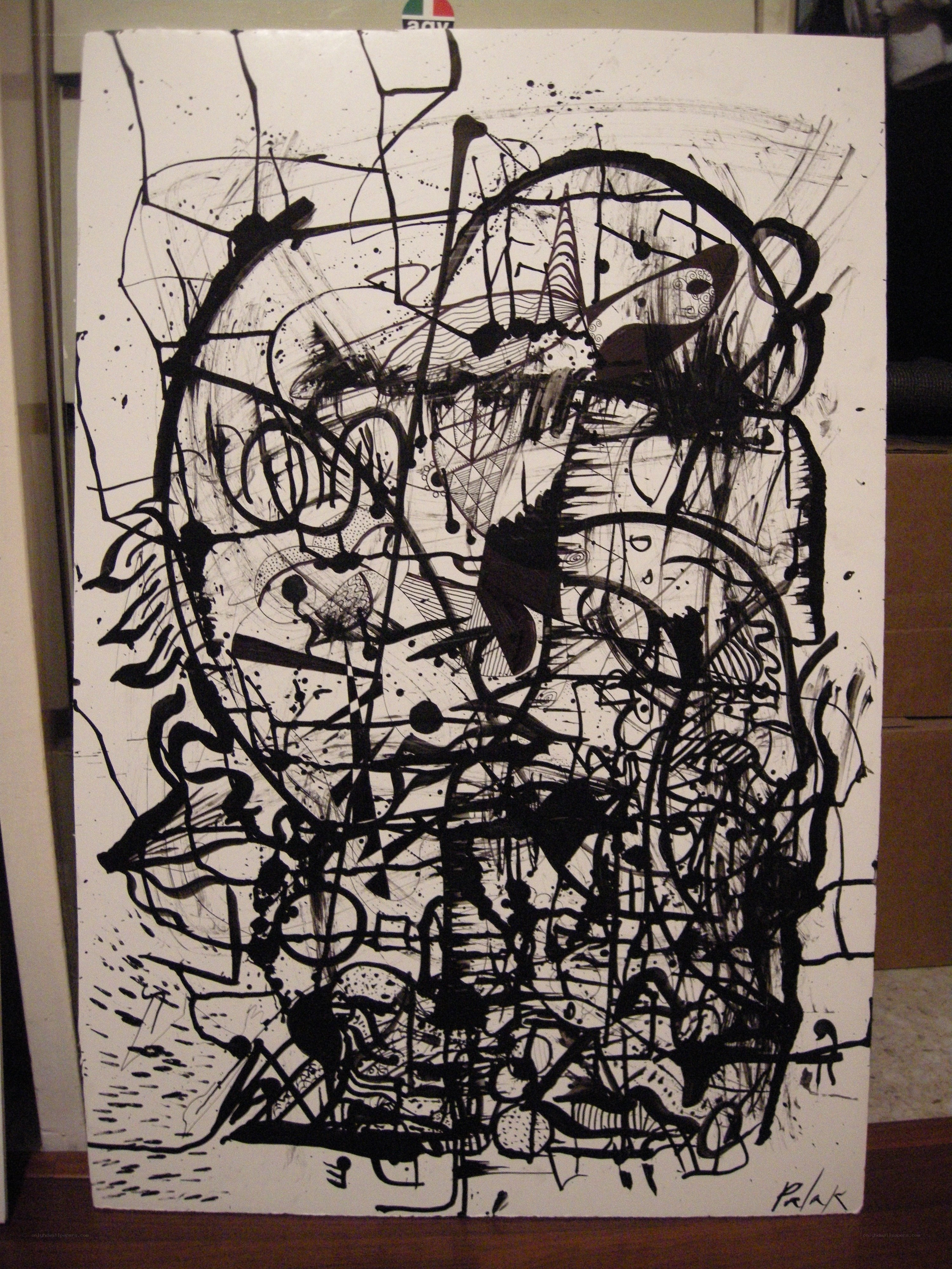 abstract black and white artwork