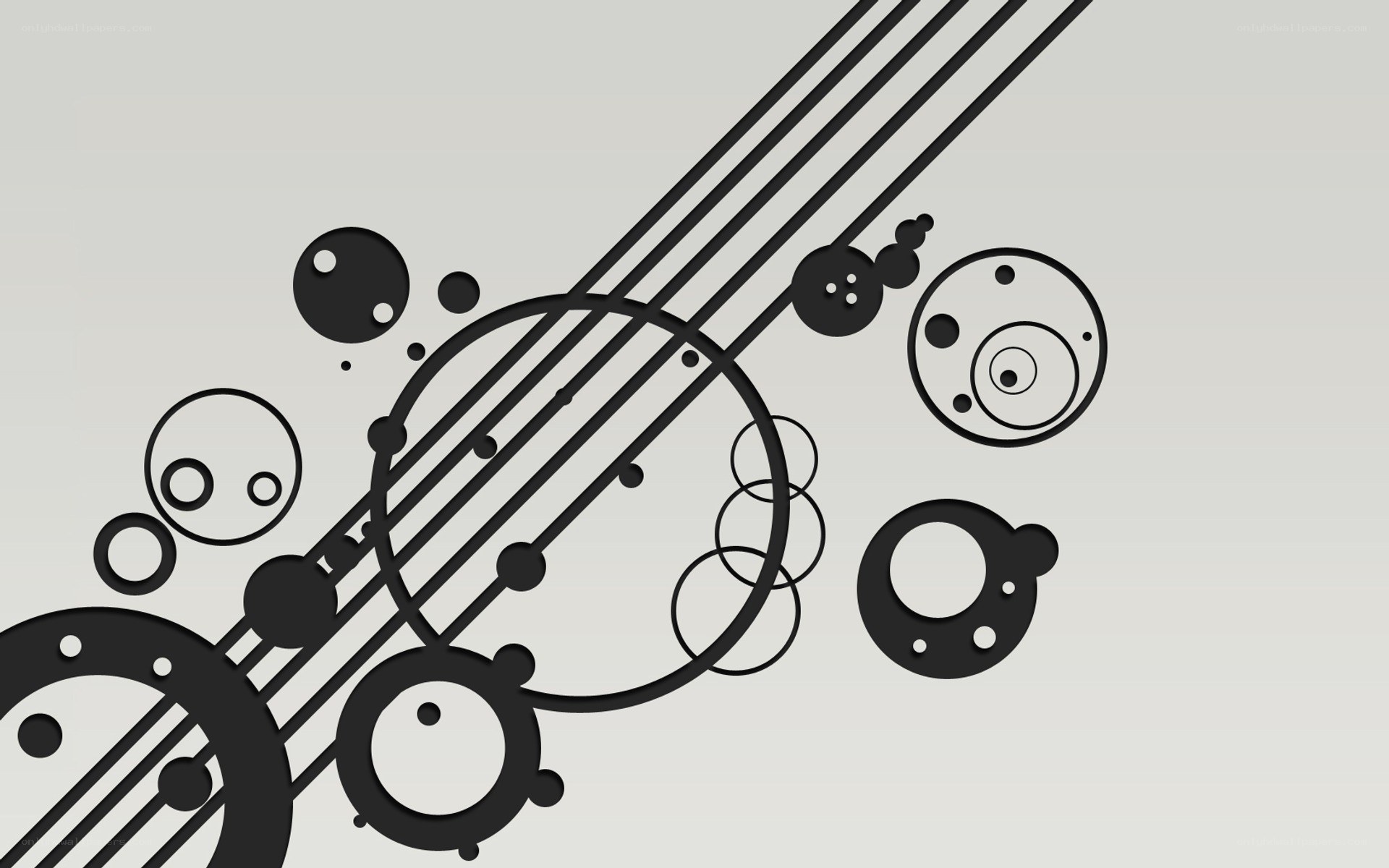 abstract black and white circles