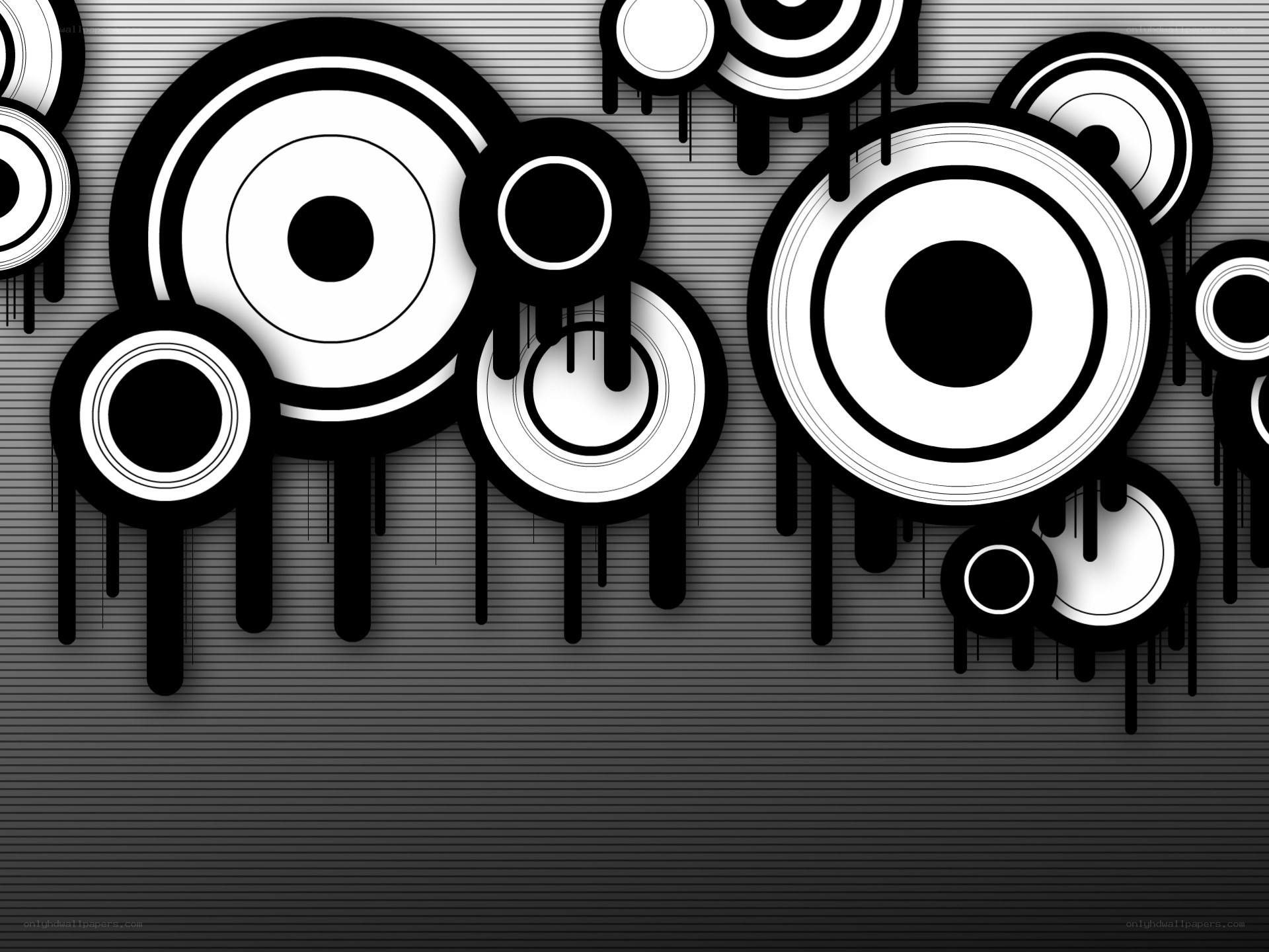 abstract black and white circles
