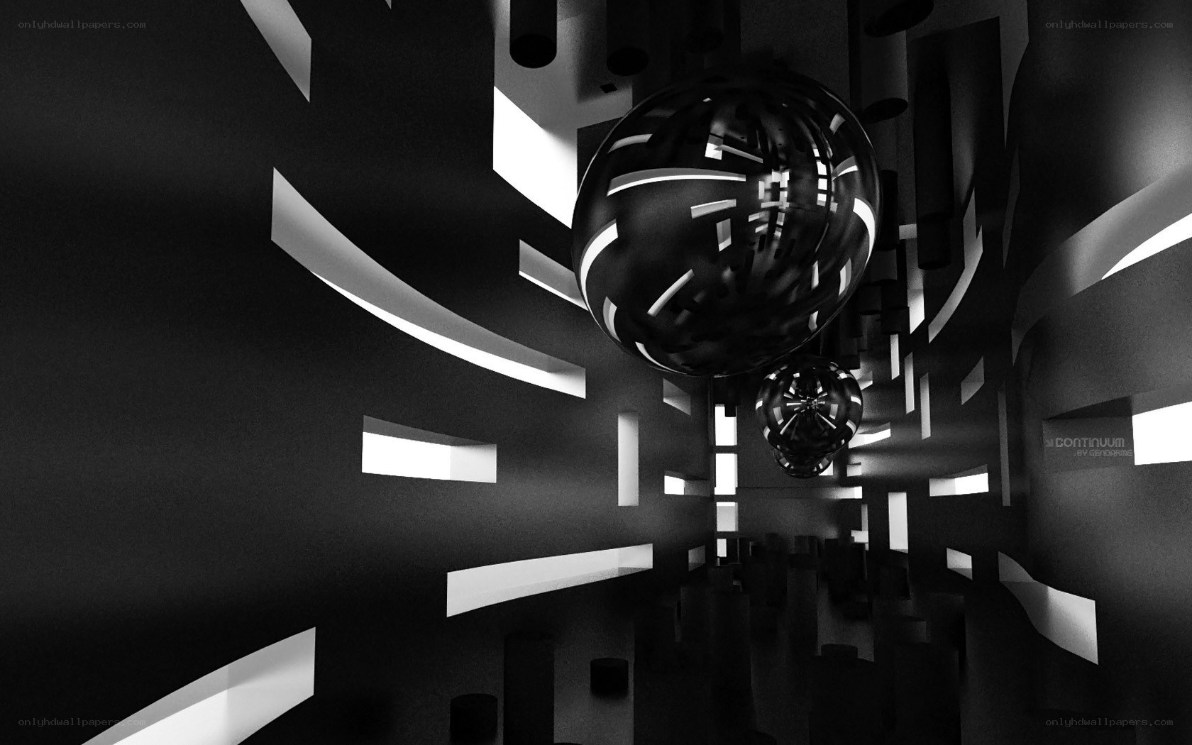 abstract black and white corridor
