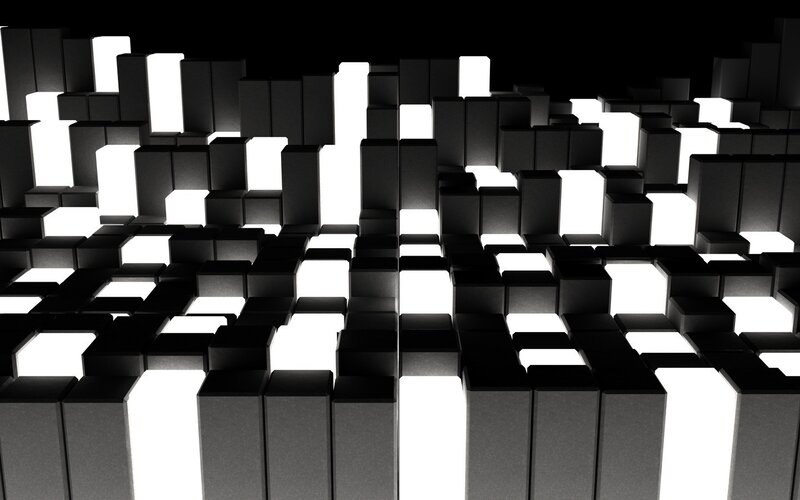 abstract black and white cubes