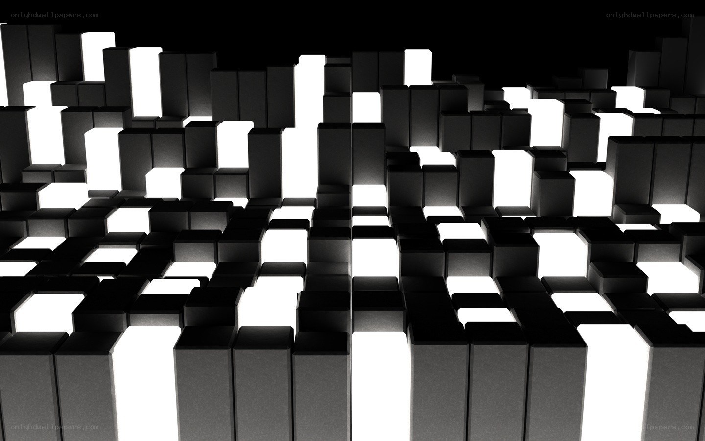 abstract black and white cubes