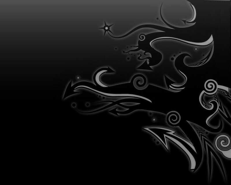 Abstract Black and White Design — Dark, Digital Art