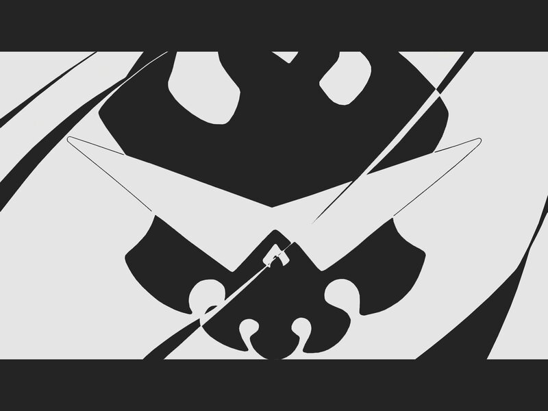 Abstract Black and White Design — Dramatic, Black Shapes