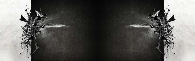 Abstract Black and White Design — Dramatic, Digital Art, Splatter
