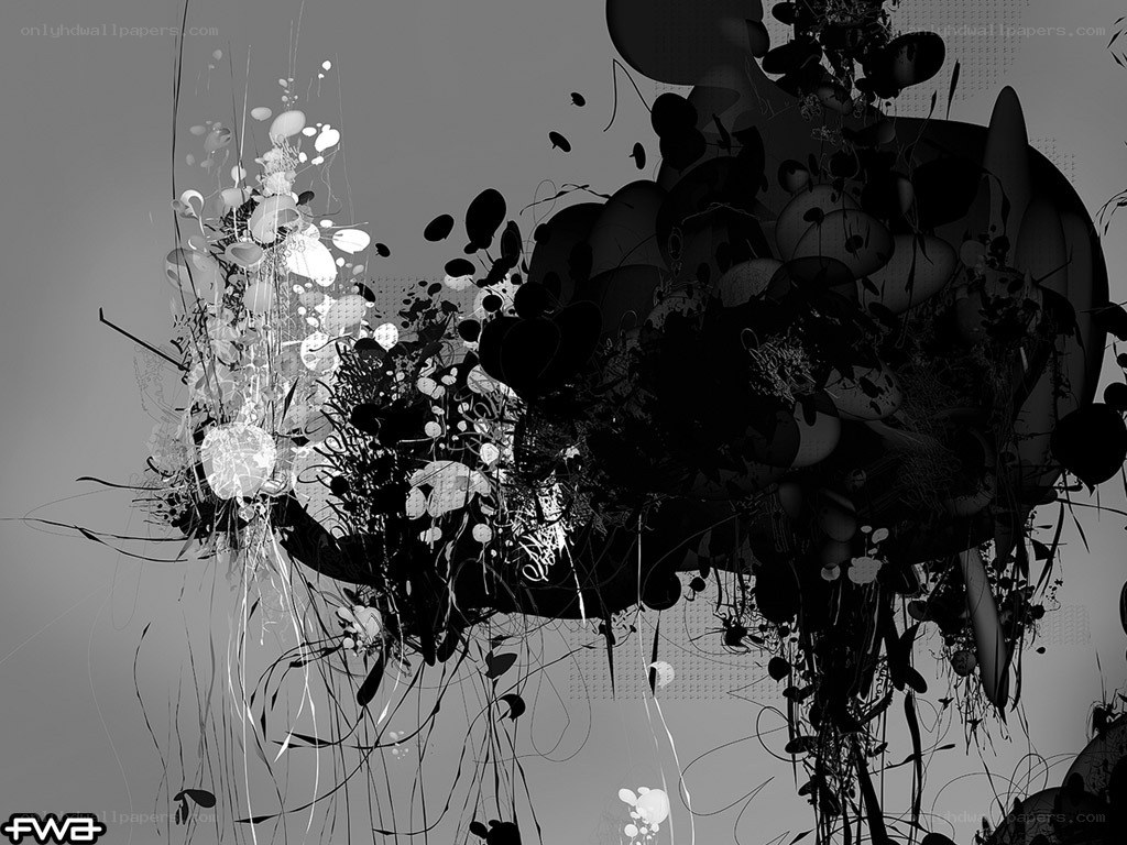 abstract black and white digital art