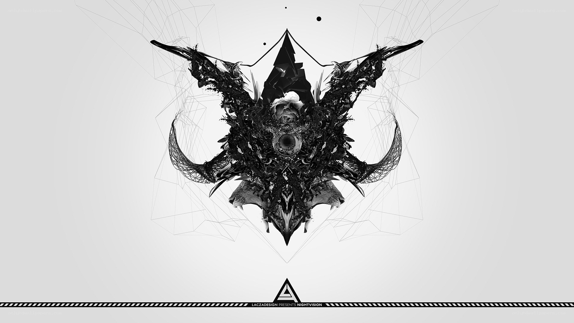 abstract black and white digital art