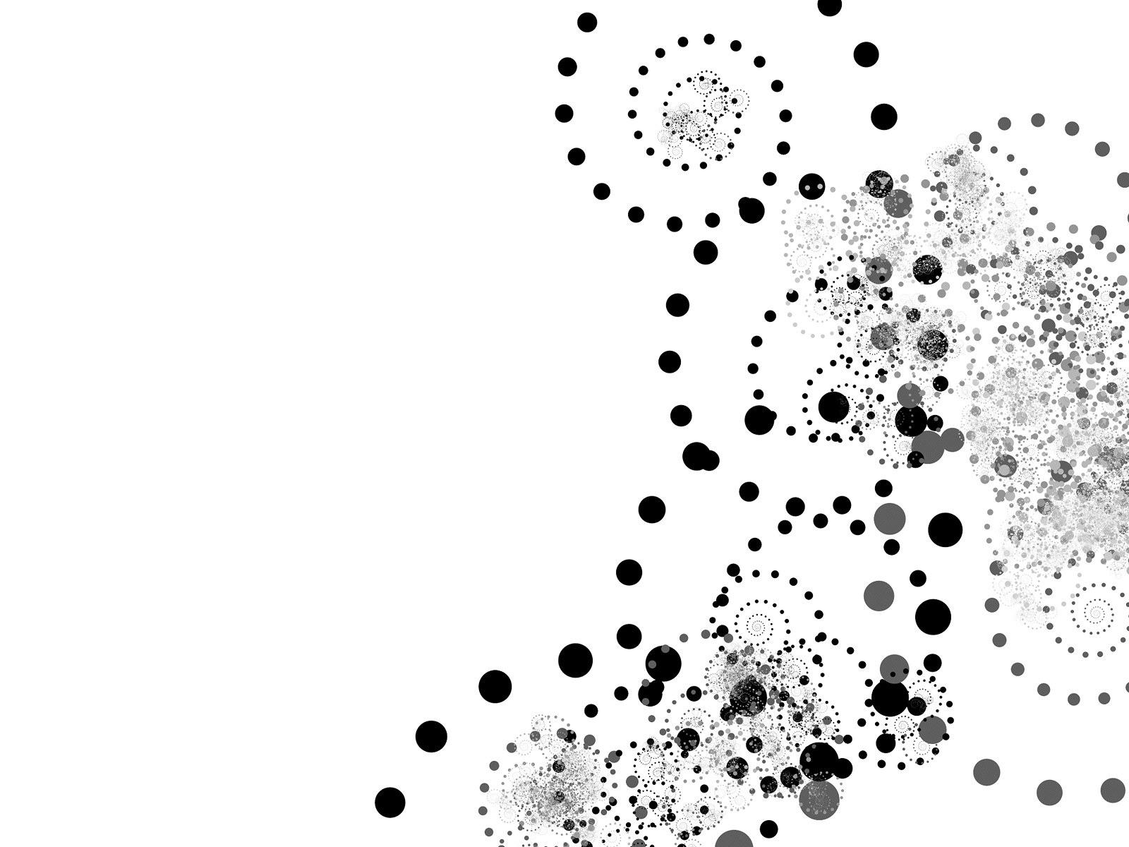 abstract black and white dots