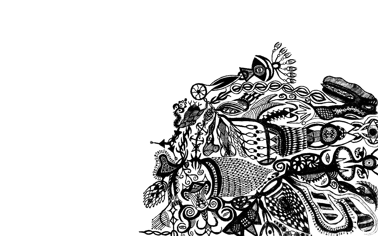 abstract black and white drawing