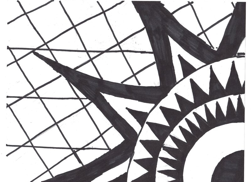 abstract black and white drawing