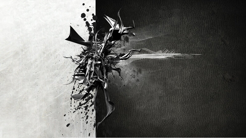abstract black and white explosion
