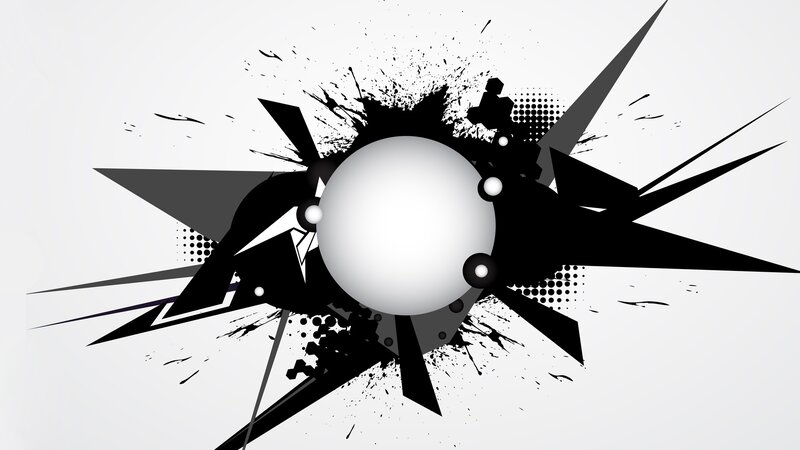 abstract black and white explosion