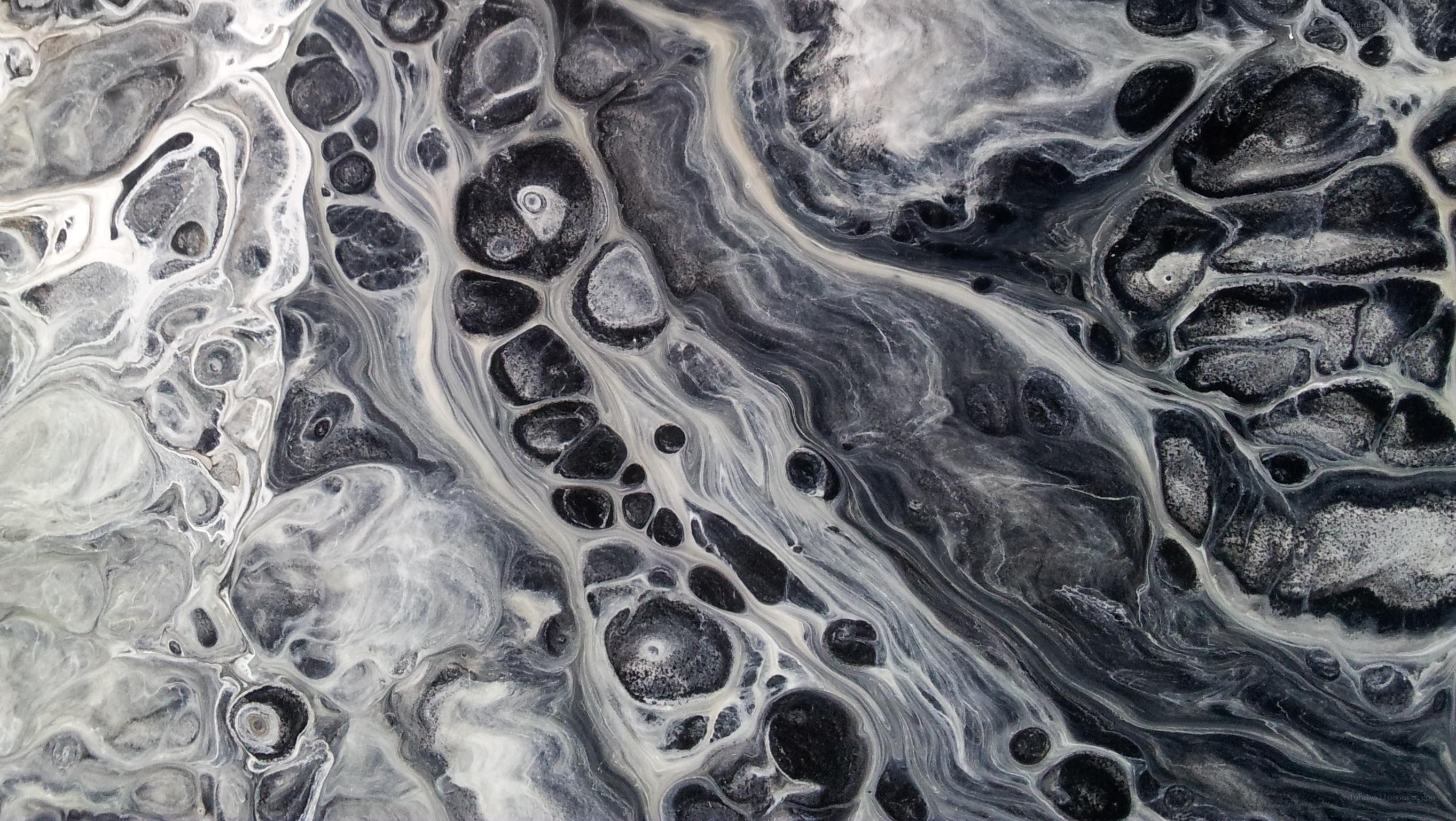 Abstract black and white fluid art