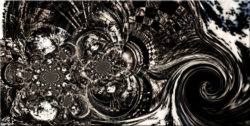 abstract black and white fractal art