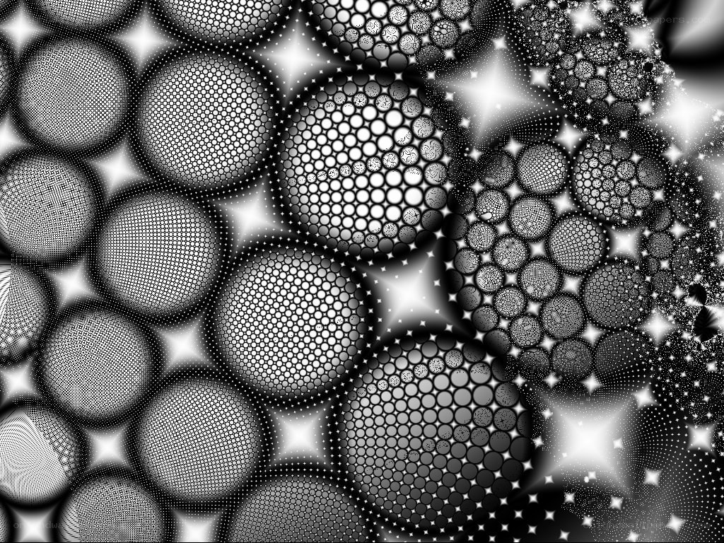 Abstract black and white fractal pattern