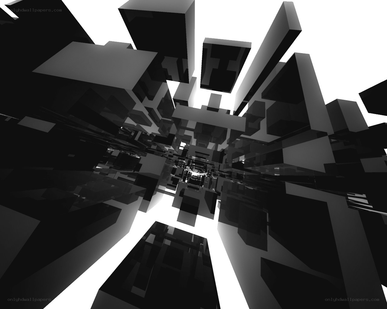 Abstract black and white geometric shapes