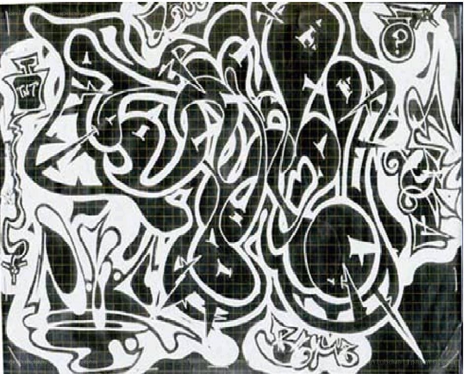 abstract black and white graffiti art
