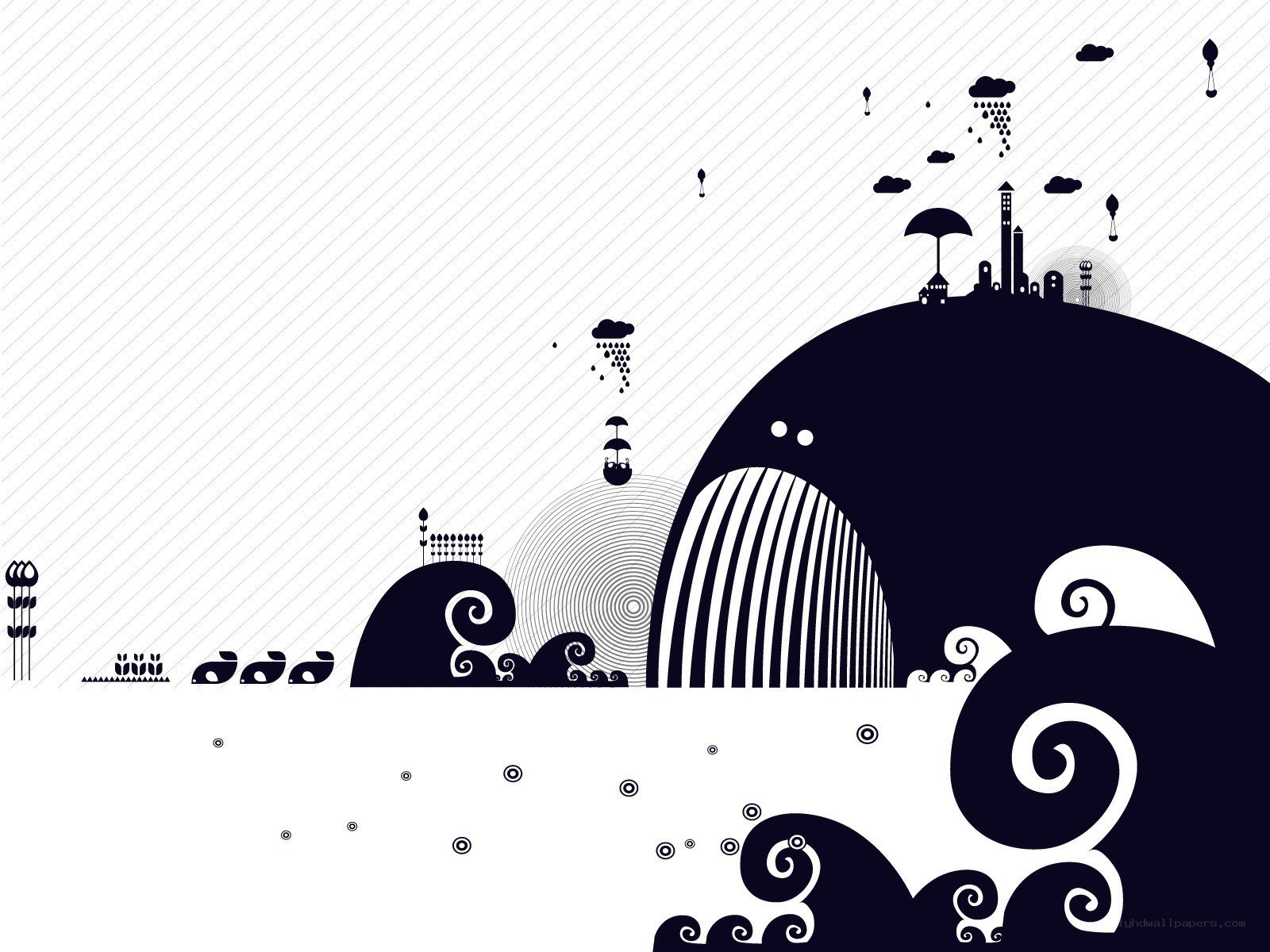 abstract black and white landscape