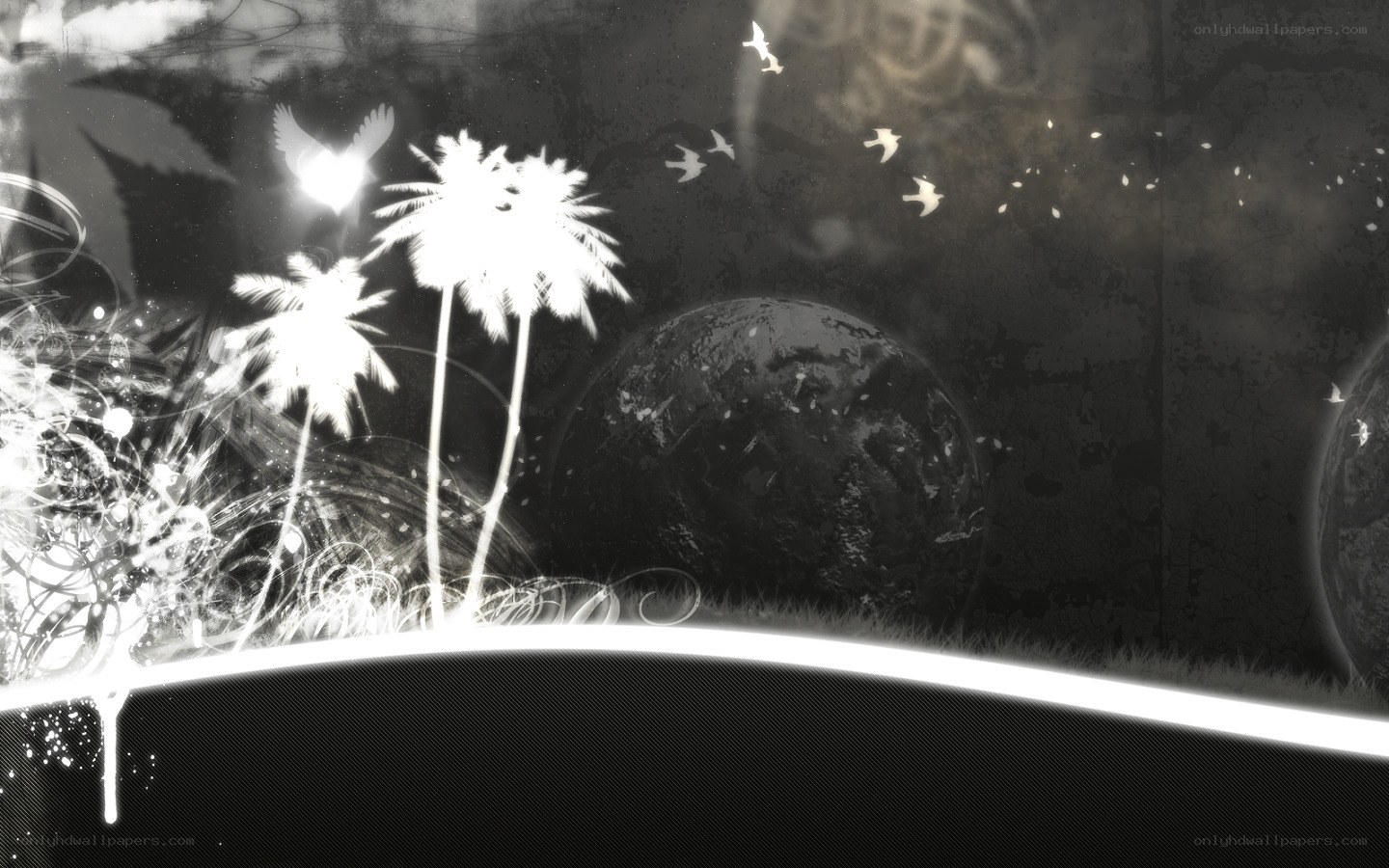 abstract black and white landscape