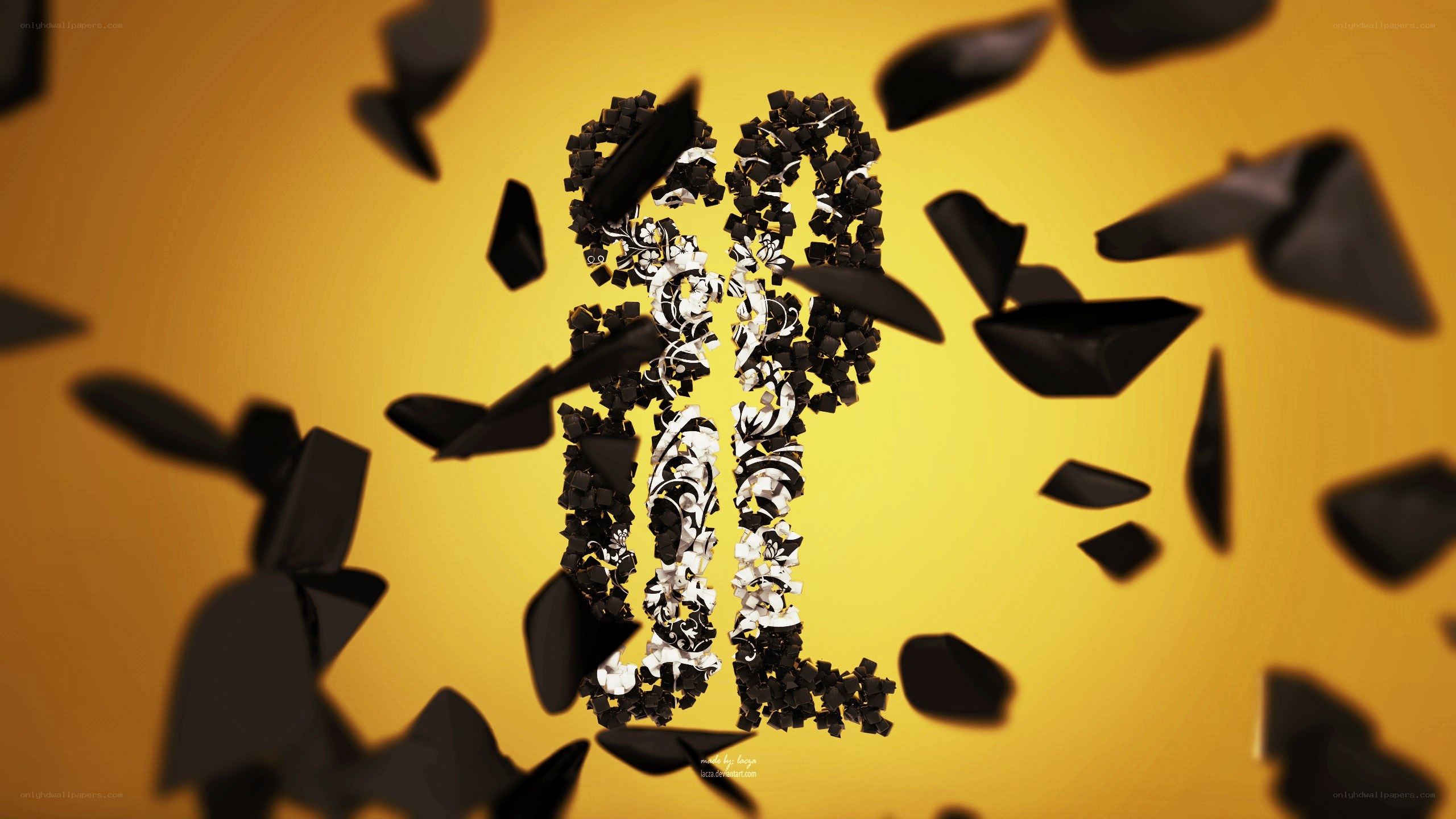 abstract black and white lettering