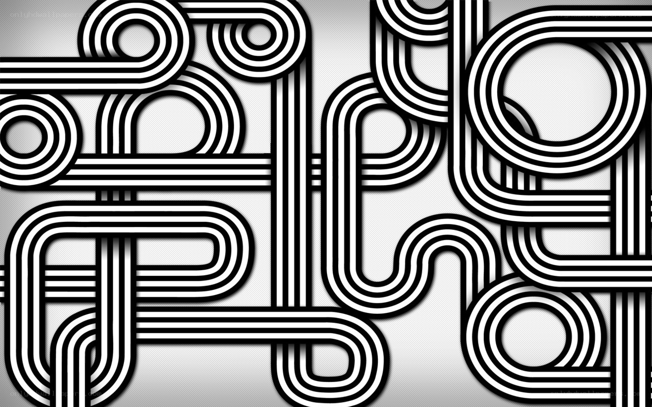 Abstract black and white line art