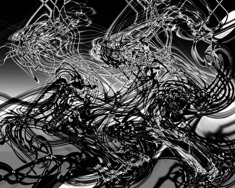 Abstract Black and White Lines — Chaotic, Curves