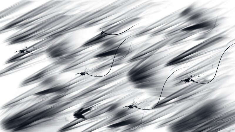 abstract black and white motion