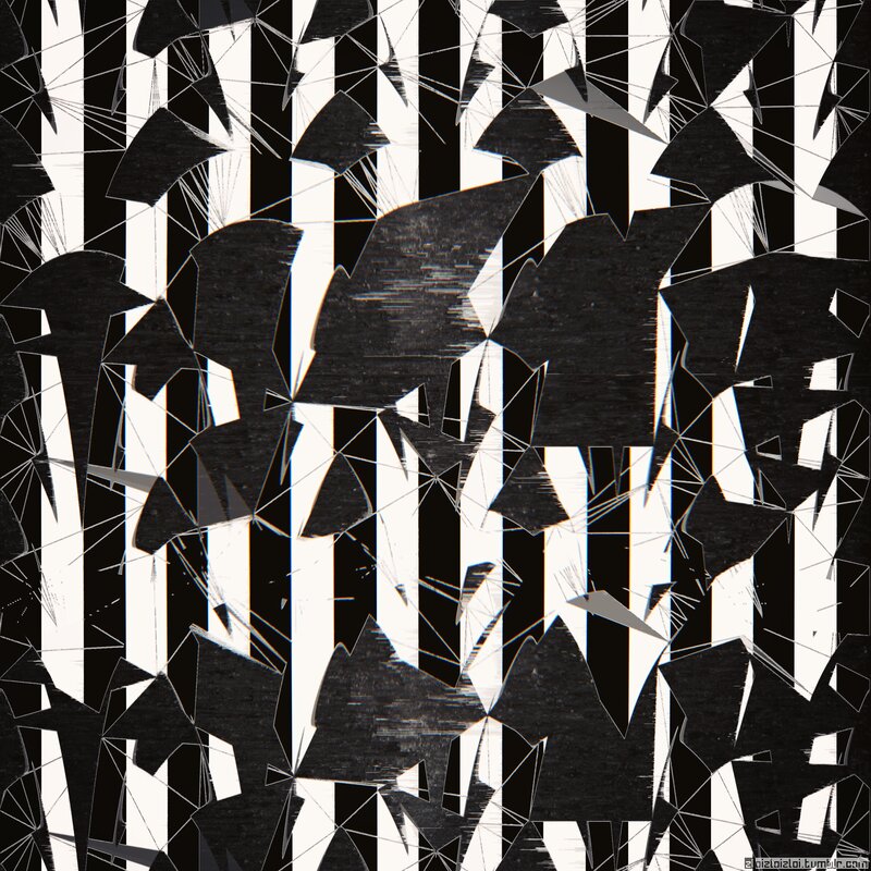 Abstract Black and White Pattern — Chaotic, Stripes