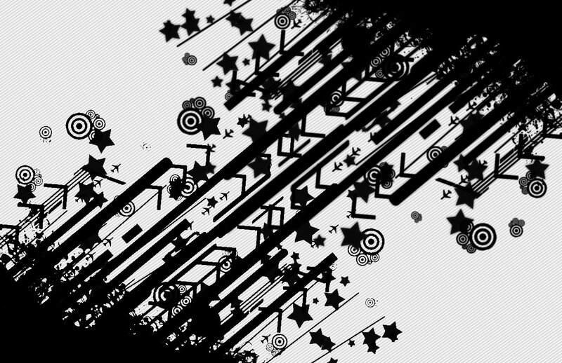 Abstract Black and White Pattern — Dynamic, Vector Art