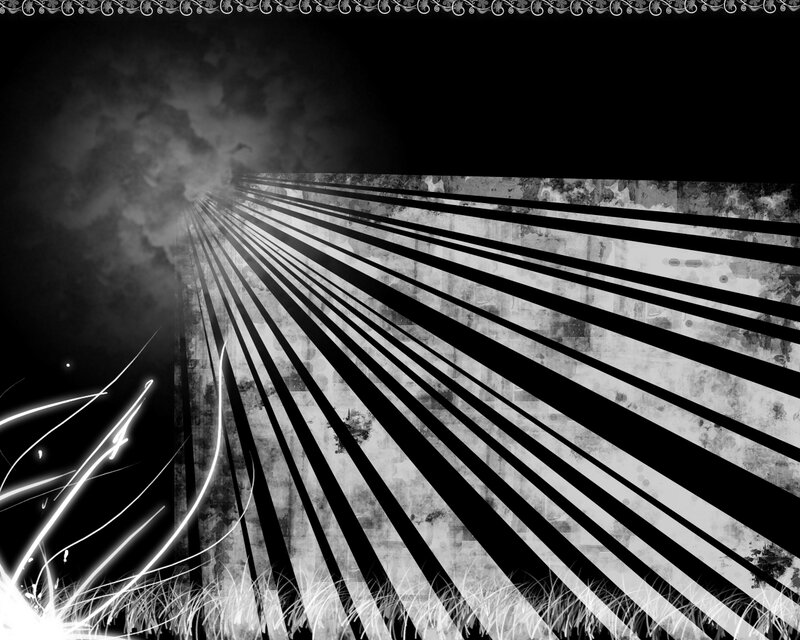 abstract black and white rays