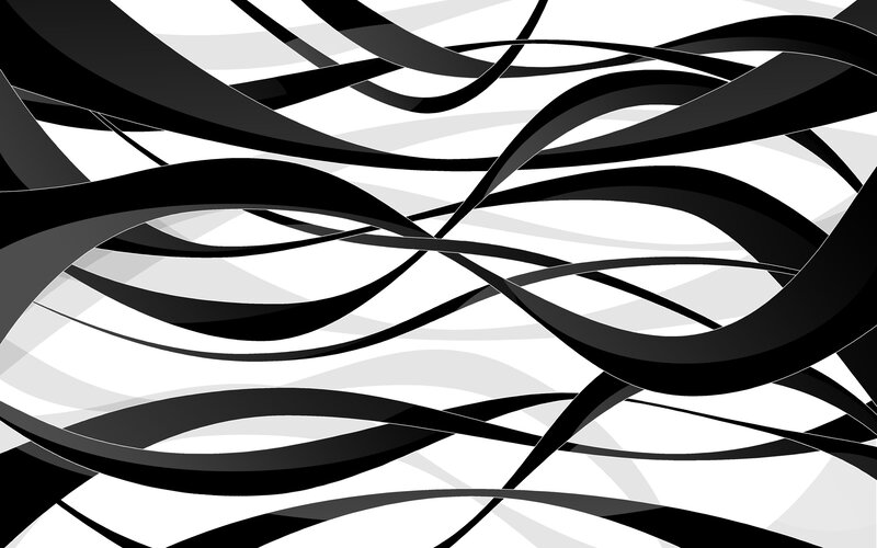 Abstract black and white ribbons