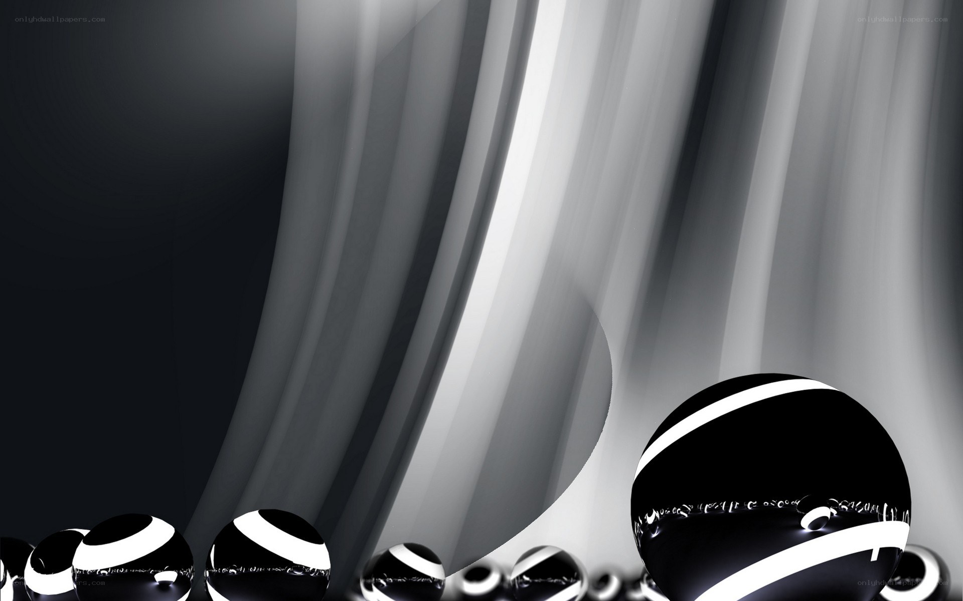 abstract black and white spheres