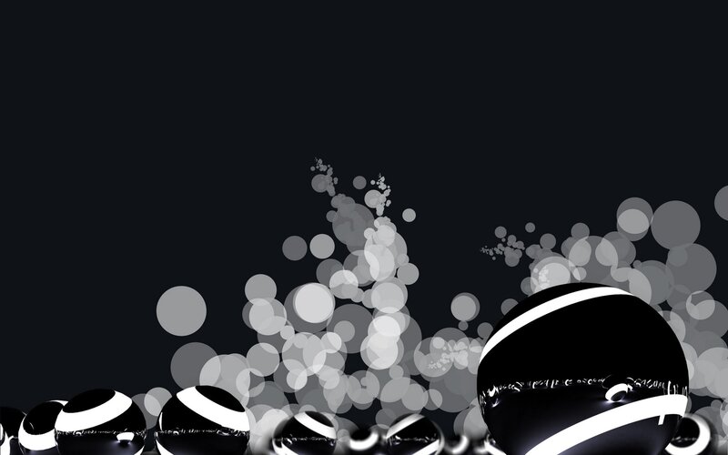 abstract black and white spheres