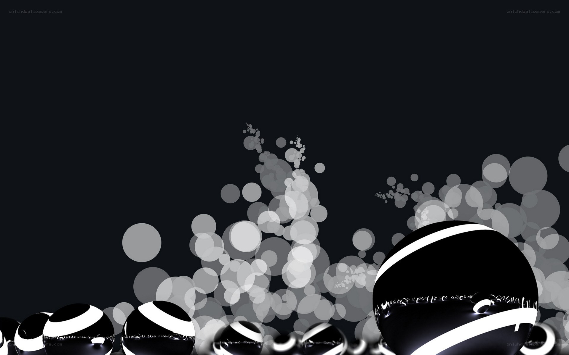 abstract black and white spheres