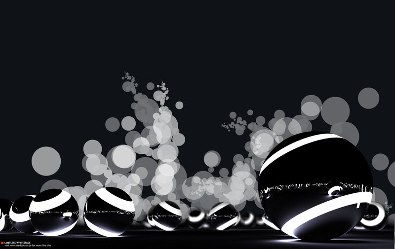 abstract black and white spheres