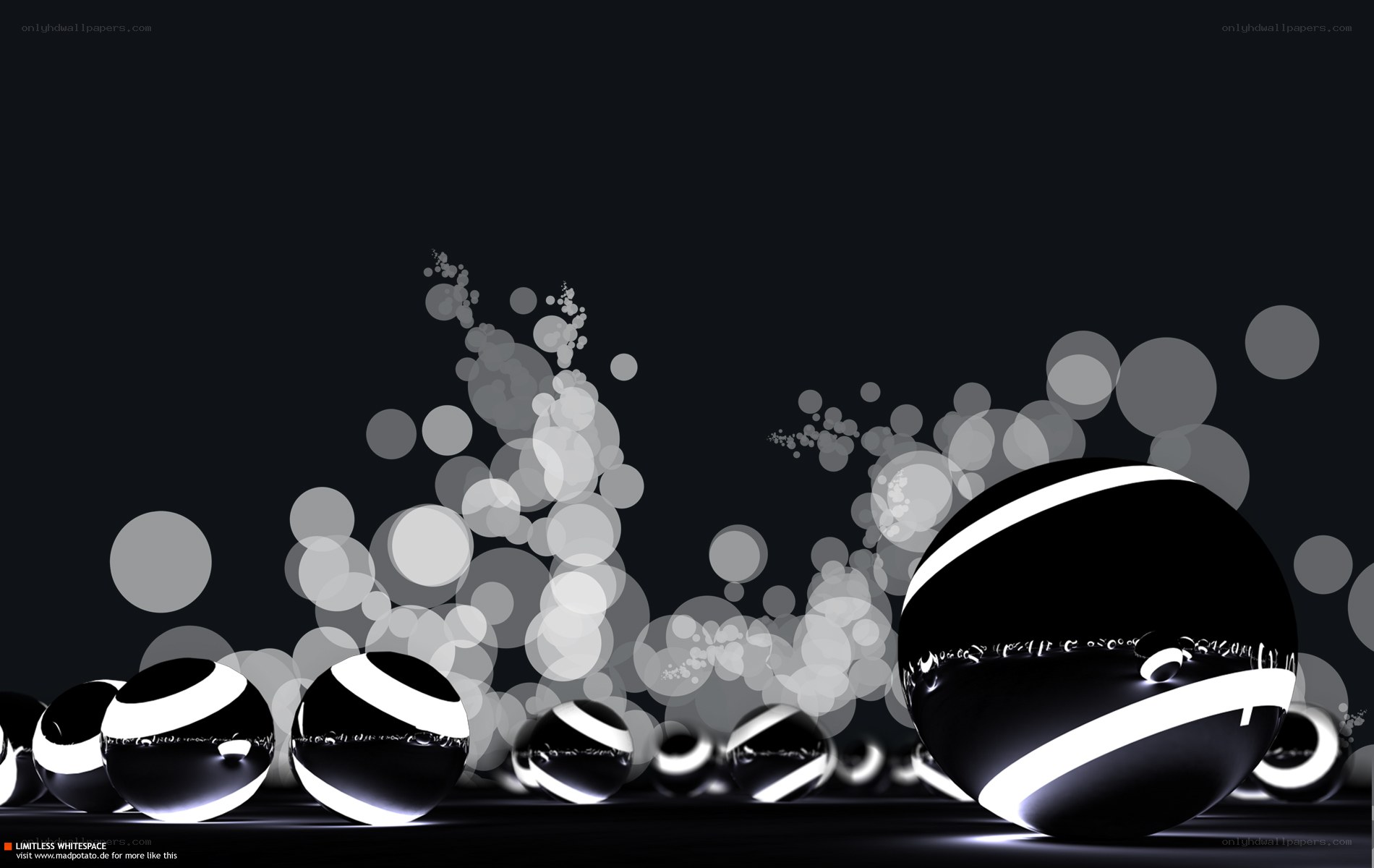 abstract black and white spheres