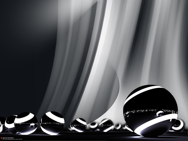 Abstract black and white spheres
