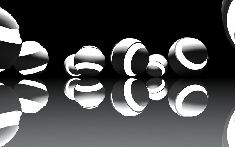 abstract black and white spheres