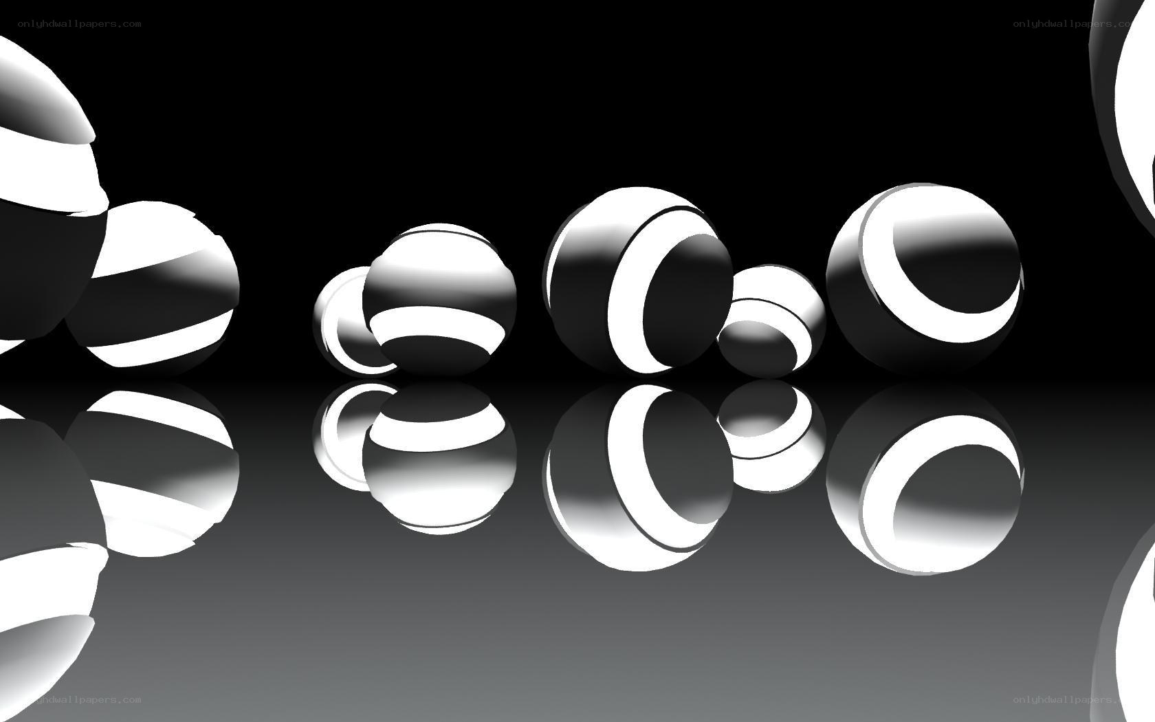 abstract black and white spheres