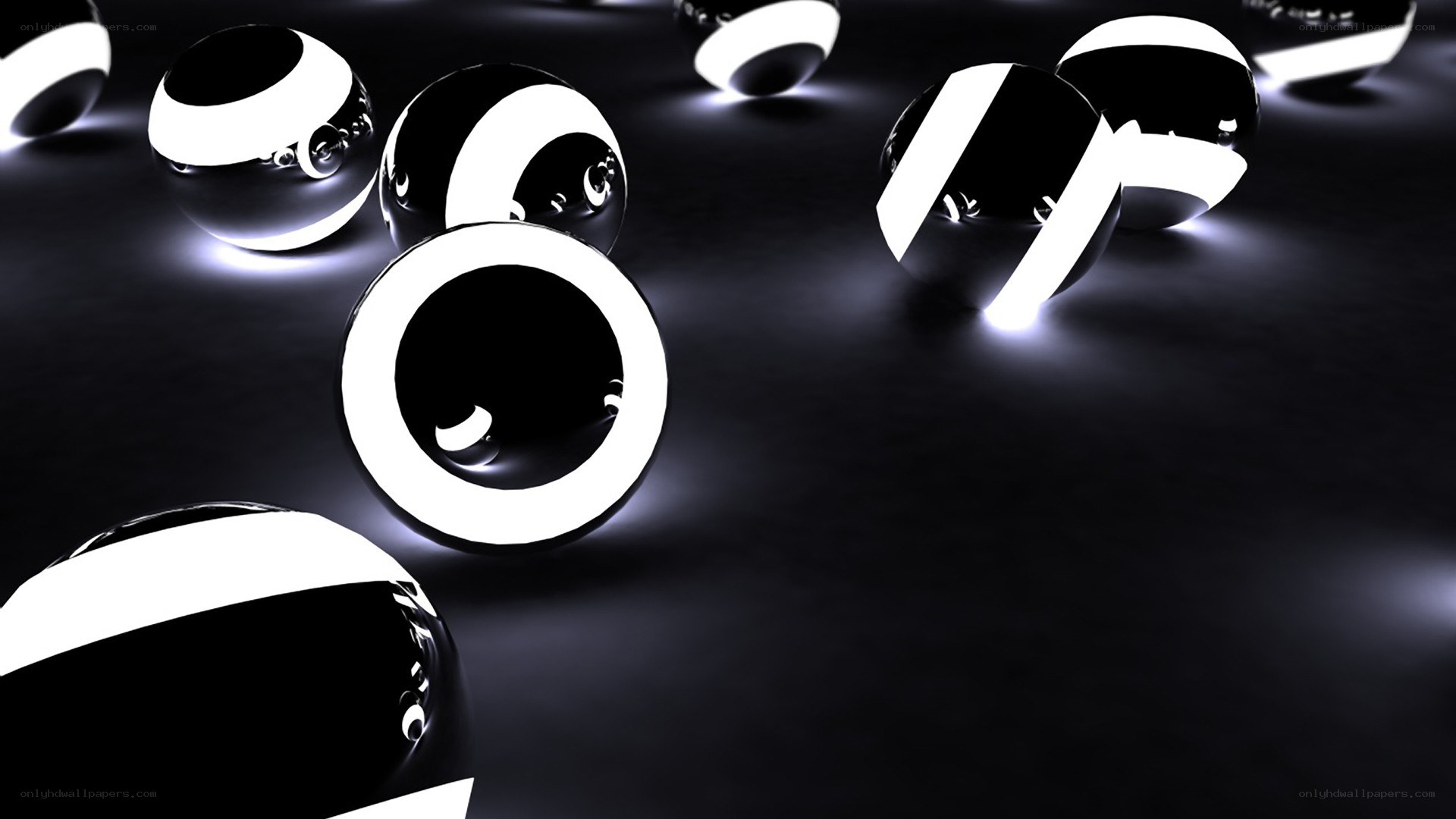 abstract black and white spheres