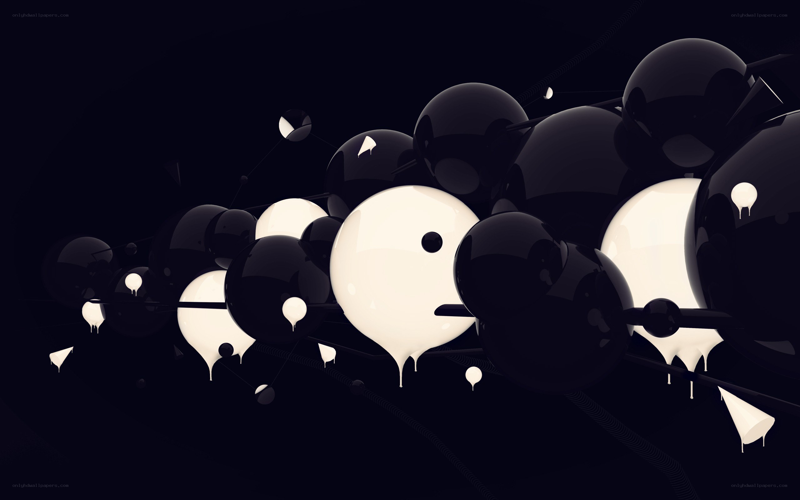 abstract black and white spheres