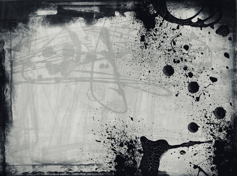 abstract black and white splatter art