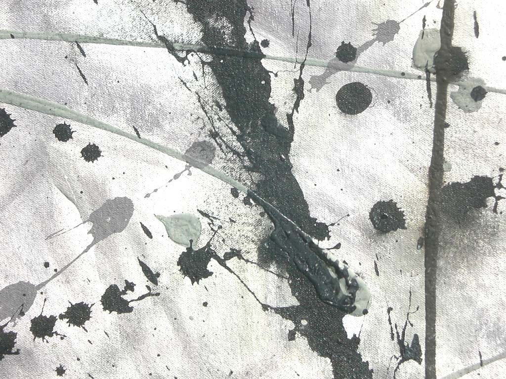 abstract black and white splatter art