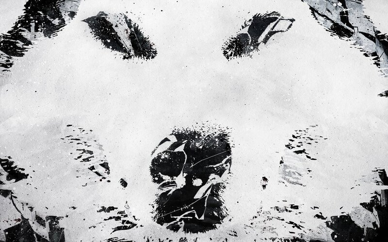 abstract black and white splatter art