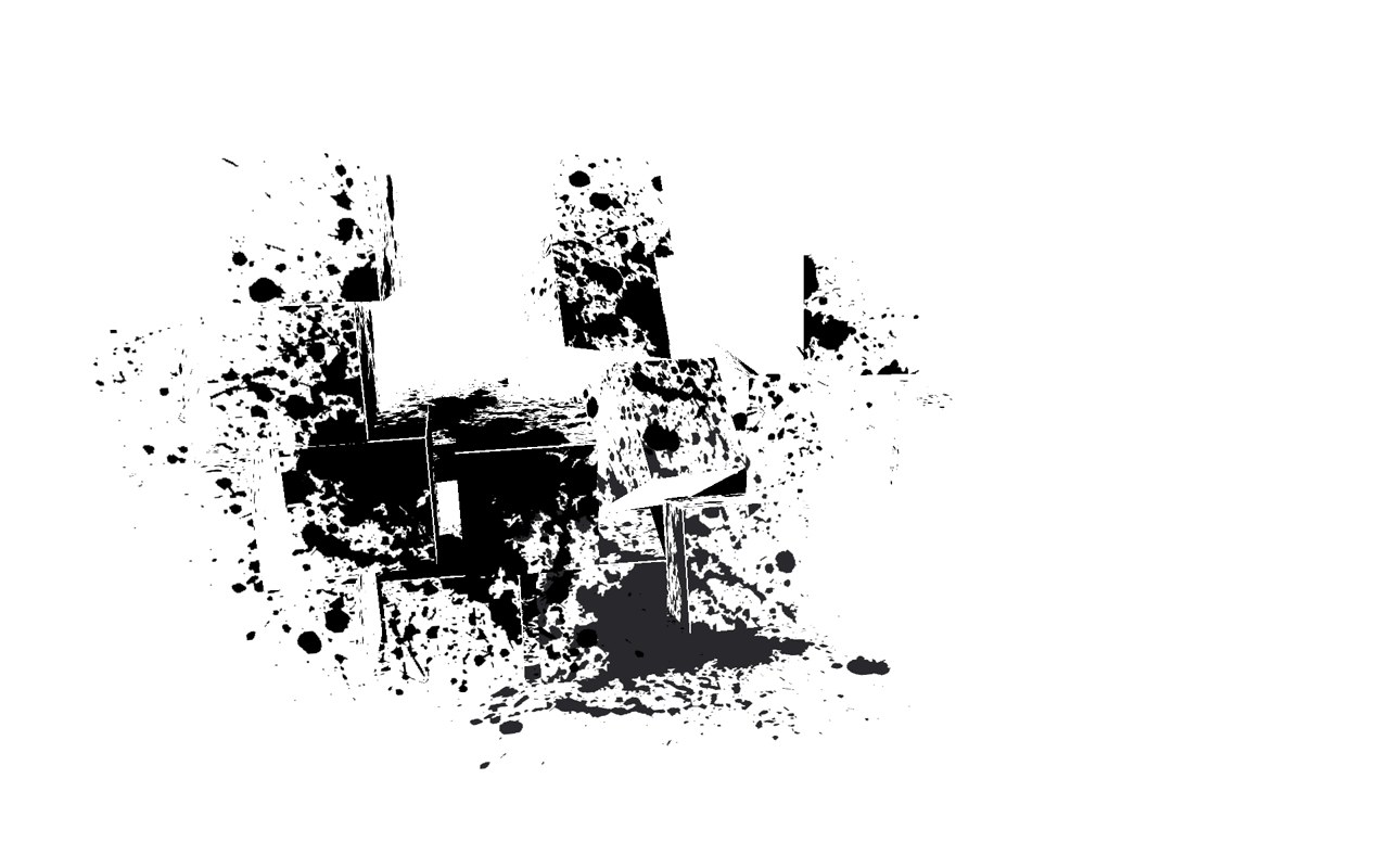 abstract black and white splatter art