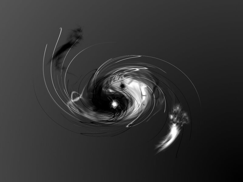 Abstract black and white swirl