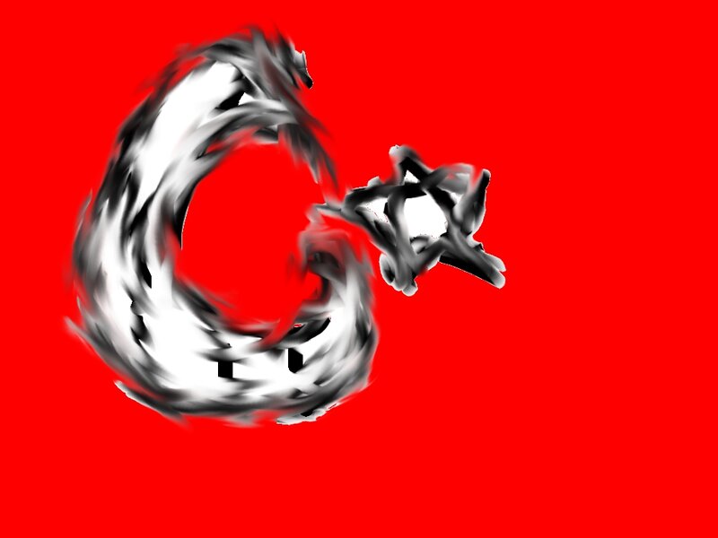 Abstract Black and White Swirl — Red