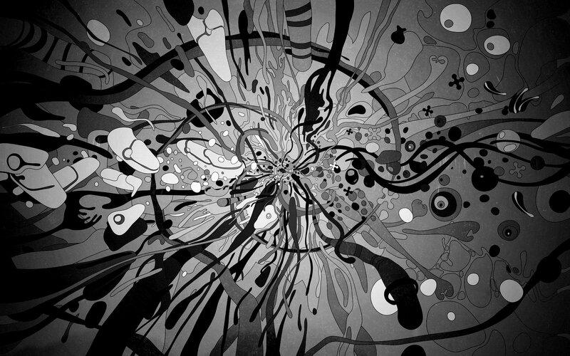 abstract black and white swirls